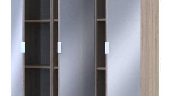 Шкаф Дорос Геллар дуб сонома 3 Зеркала 117 см