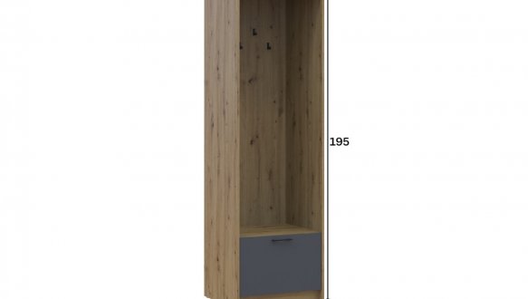 Пенал-вешалка Doros Ронди Дуб Артизан / Графит 3