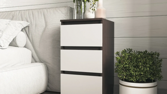 Тумба прикроватная венге темный/белый Т216