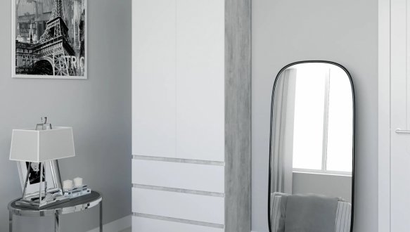 Шафа Морелі Т211 2 дверна білий з трубою 80 см 1