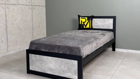 Кровать LOFT 90×200 Дуб Сонома / Чёрный мат MebliRoMax