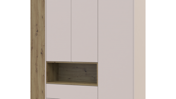 Шкаф для одежды с нишей и пеналом Дорос Дейл кашемир 3 дверный 178 см
