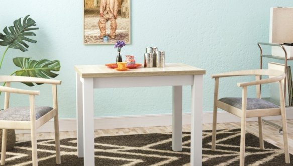 Стол-трансформер Dinner Дуб сонома/белый 0