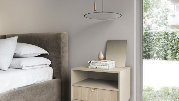 Тумба прикроватная беж песочный/пихта сканди Forest S54