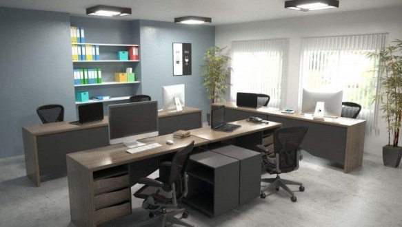 Комп'ютерний стіл Connect 2 Інтарсіо Правий/Лівий Дуб Сонома Трюфель/Антрацит 180 см 4