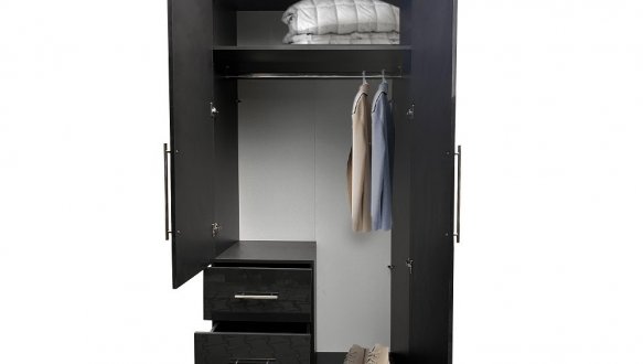 Шкаф 2дв 3шх Миромарк Магнум 2 дверный антрацит 98 см 2