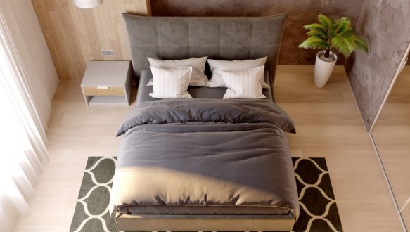 Кровать мягкая двуспальная Шик Галичина Мисти 15