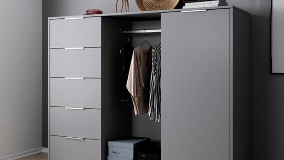 Комод Люція 1дв 5шх Графіт сірий Міромарк