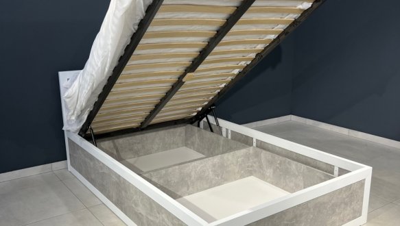 Кровать LOFT 120×200 + подъёмный механизм Дуб Сонома / Чёрный мат MebliRoMax 0