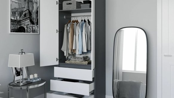 Шафа Морелі Т211 2 дверна графіт з трубою 80 см 5