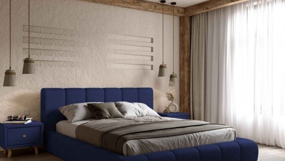 Ліжко м'яке двоспальне Віоріна Деко Подіум 1