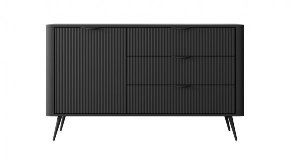 Комод 1D3S/138 Чорний/Чорні ніжки Lante