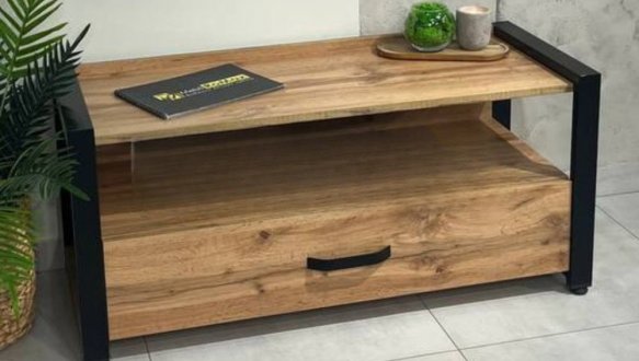 Тумба LOFT 1100 Дуб Сонома / Чёрный мат MebliRoMax 2