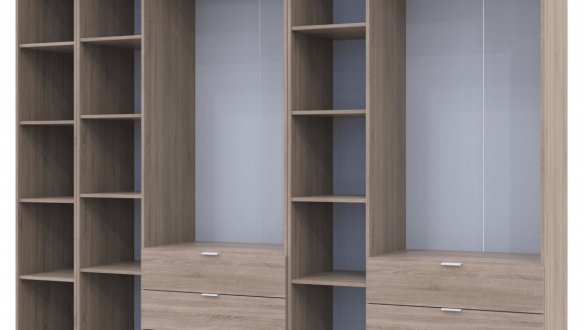 Шкаф Дорос Гелар дуб сонома с Этажеркой 6 дверной 270,6 см 0