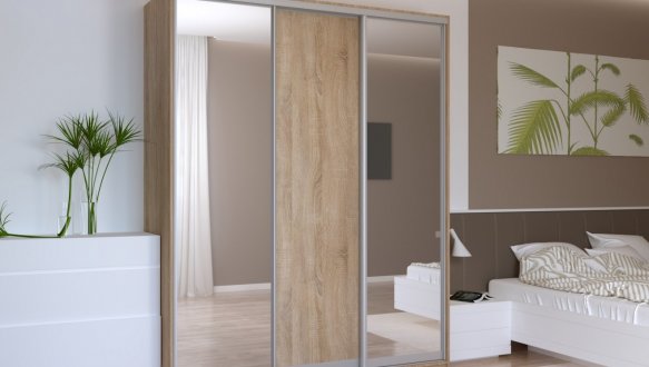 Шкаф-купе с зеркалом Дорос Сити Лайт 3 дверный 180 см 0