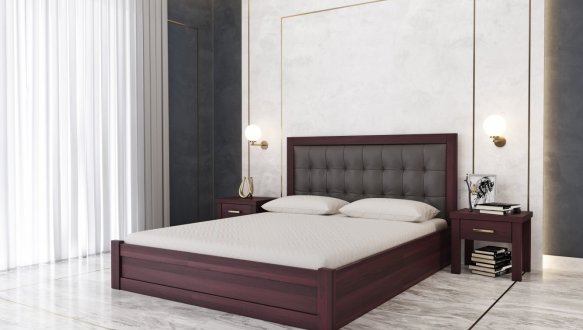 Кровать деревянная Лев Мардир 50 с подьемным механизмом и нишей для белья массив Бук 5