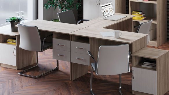 Стіл письмовий офісний №2 Київський Стандарт Дуб Аппалаччі / Антрацит 0