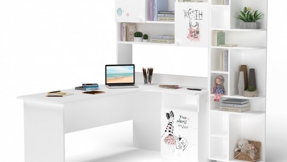 Стол угловой с надстройкой и эркером 17