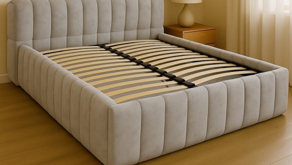 Ліжко м'яке Городок меблі Браун з підйомним механізмом та нішею для білизни 0