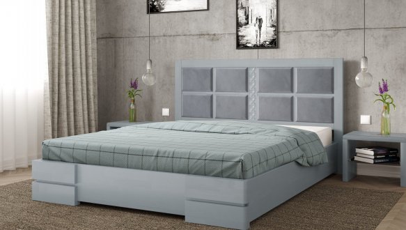 Кровать деревянная с мягкой вставкой ArborDrev Кардинал II Сосна / Бук 0