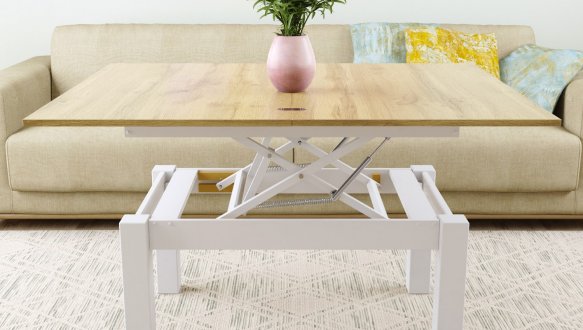 Стол-трансформер B-Fly Дуб крафт золотой/белый