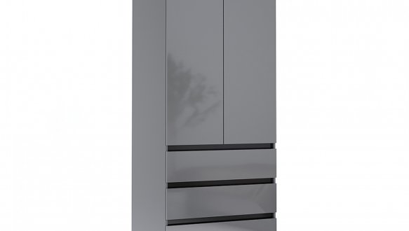 Шкаф 2дв 3шх Миромарк Тео 2 дверный графит 90 см