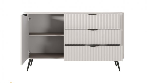 Комод 1D3S/138 Беж/Чорні ніжки Lante 2