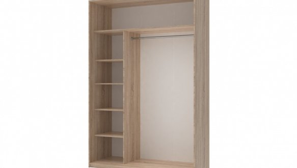 Шкаф-купе с зеркалами Дорос Сити Лайт дуб сонома 2 дверный 150 см 0