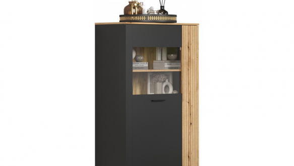 Витрина низкая 1D1W графит ESTEBAN