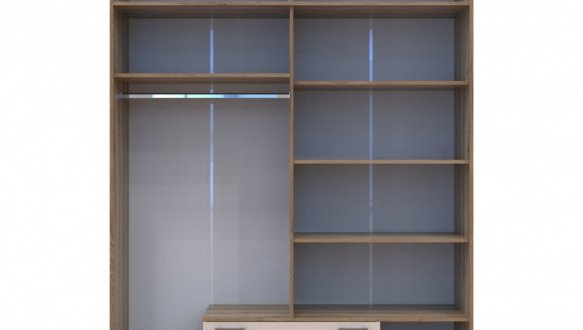 Шкаф для одежды Дорос Ронди кашемир с зеркалом и антресолей 4 дверный 160 смм 3