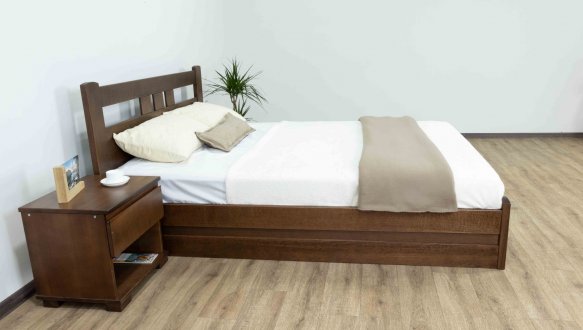 Ліжко дерев'яне низьке узніжжя Дрімка Геракл з підйомним механізмом та нішею для білизни Бук 4