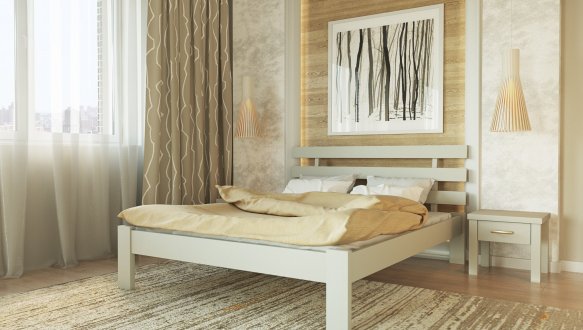 Ліжко дерев'яне Лев Асоль Масив бук Білий