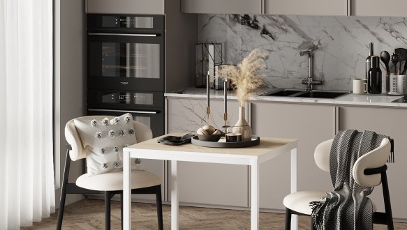 Обеденный стол Brevity Loft mini Дуб сонома/Белый металл