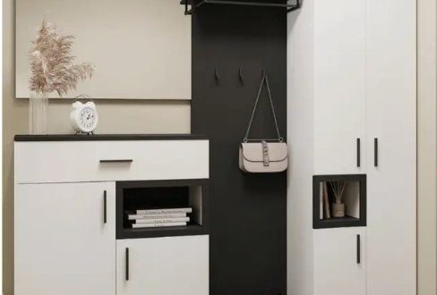 Модульная прихожая Сокме Монте Антрацит / Белый