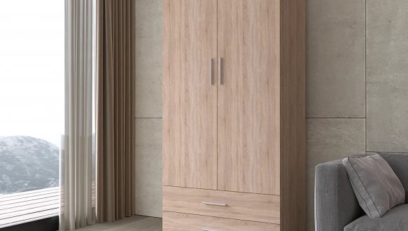 Шкаф Морели SТ0002 2 дверный дуб сонома 100 см