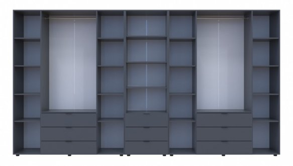 Шкаф для одежды Дорос Гелар графит 8 дверной с пеналом 370 см 2