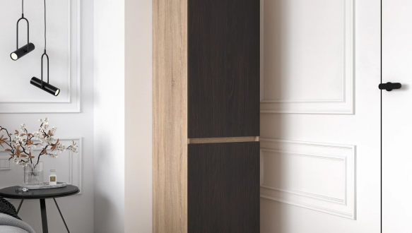 Шкаф Морели Т218 сонома/венге темный со штангой 50 см