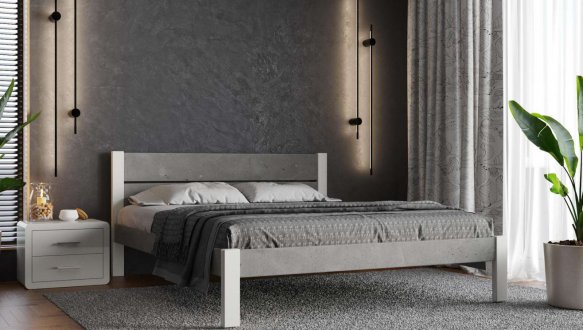 Ліжко дерев'яне з м'якою вставкою ArborDrev Лофт 2 Сосна / Бук