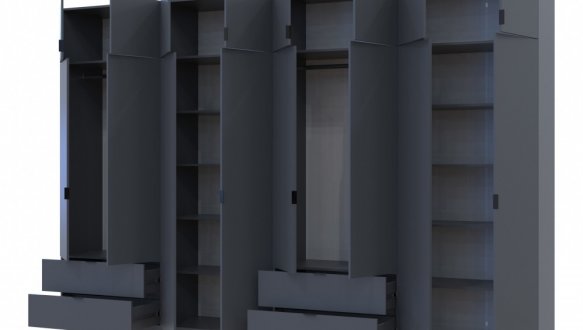 Шкаф для одежды Дорос Лукас графит 8 дверный 360 см 0