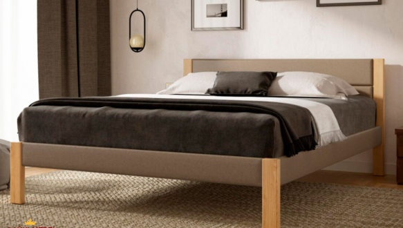 Ліжко дерев'яне з м'якою вставкою ArborDrev Лофт Сосна / Бук 0