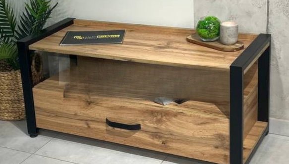 Тумба LOFT 1100 Дуб Сонома / Чёрный мат MebliRoMax