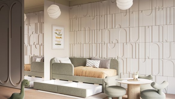 Кровать десткая мягкая Шик Галичина Мокко 3