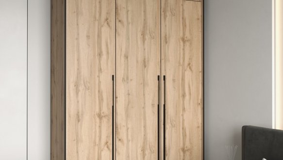 Шафа Морелі R-0015 Рамо 3 дверна дуб аппалачі з полицями 150 см 0