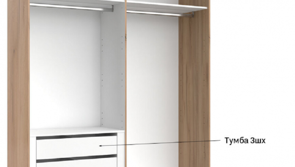 Шкаф-купе с зеркалом Миромарк Белла 2 дверный белый 200 см 10