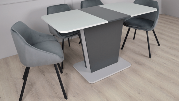 Стіл Cosmo Grey Інтарсіо Графіт/Сірий камінь Розкладний 110/145 см 1