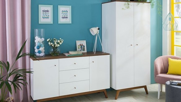 Шкаф SZF2D BRW Poland Heda 2 дверный белый 85 см 0