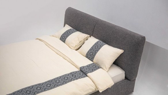 Ліжко м'яке двоспальне Шик Галичина Макар з підйомним механізмом та нішею для білизни 3