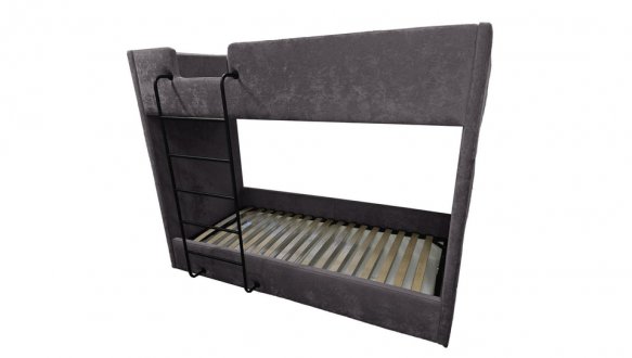 Кровать двухьярусная детская мягкая Городок Флаффи с подъемным механизмом