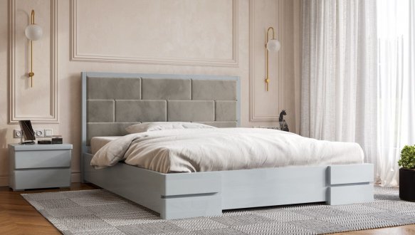 Ліжко дерев'яне з м'якою вставкою ArborDrev Тоскана з підйомним механізмом та нішею для білизни Сосна / Бук 3