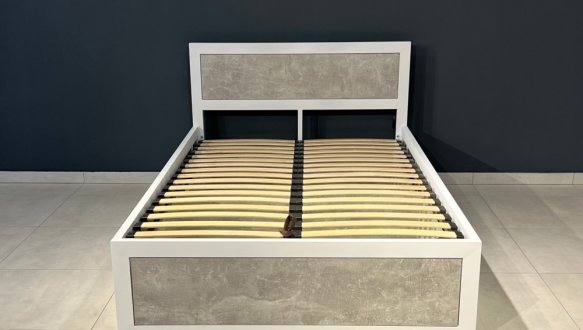 Кровать LOFT 120×200 + подъёмный механизм Дуб Сонома / Чёрный мат MebliRoMax 3